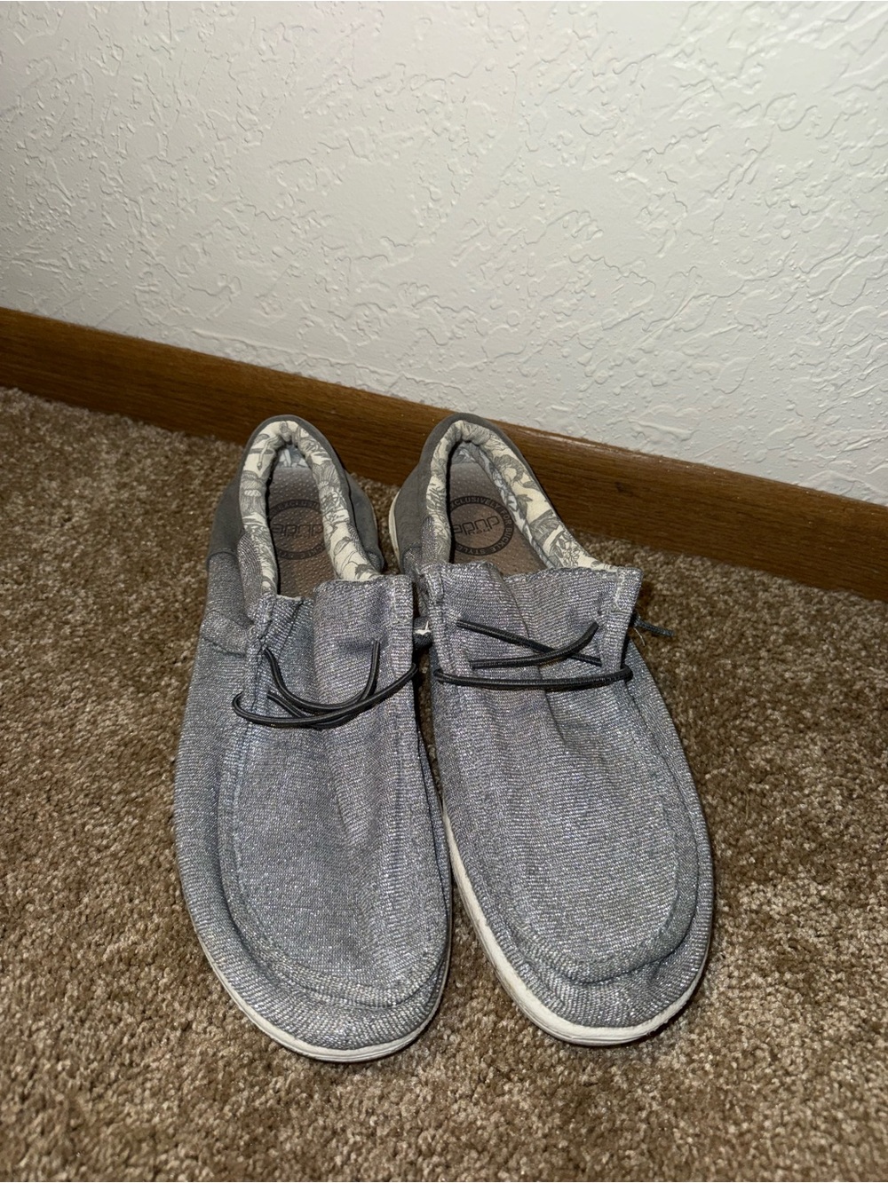 Hey Dude Women's Slip-On Flats in Light Gray